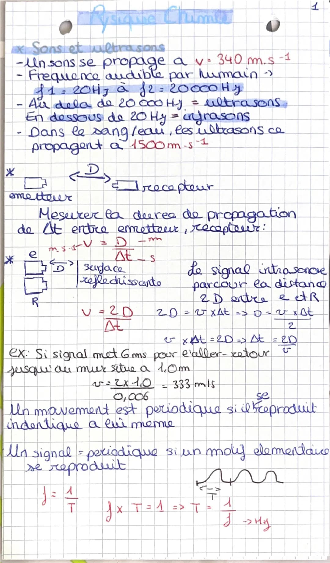 # Rysiasie Chimer

* Sons et ultrasons

-Un sons se propage a v = 340 m.s-1

- Frequence audible par humain

$1= 20Hz à f2 = 20000 Hy$

- Au