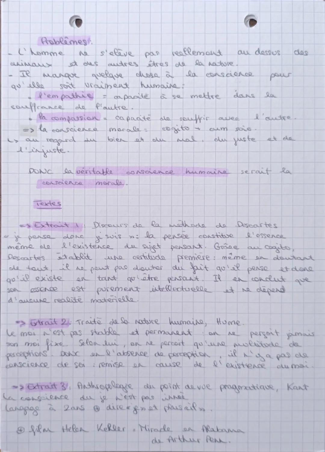 --- OCR Start ---
La comscience
Definitions:
du latin cum scientia (avec savoir)
Sert à se représenter dans le monde.
Capacité de representa