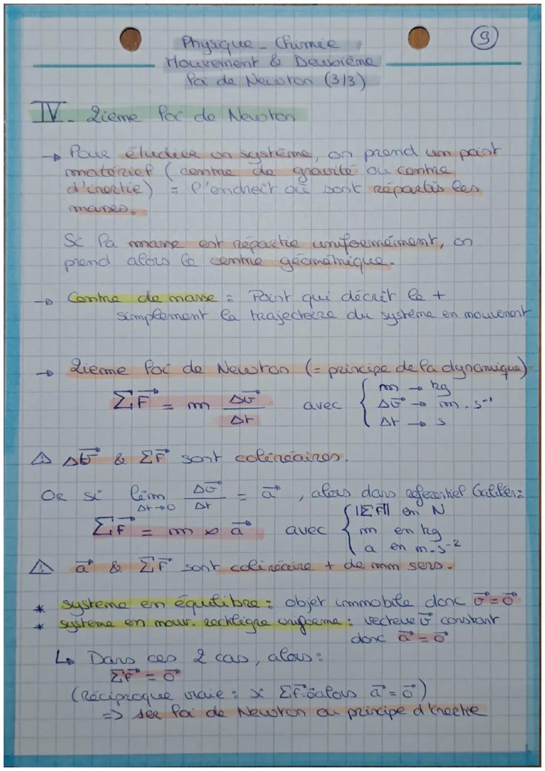 Physique-Chimie
Mouvement & Deuxième
foi de Newton (1/3)

I Introduction

* Pa cinématique : étude du mouvement independammerk
des causes qu
