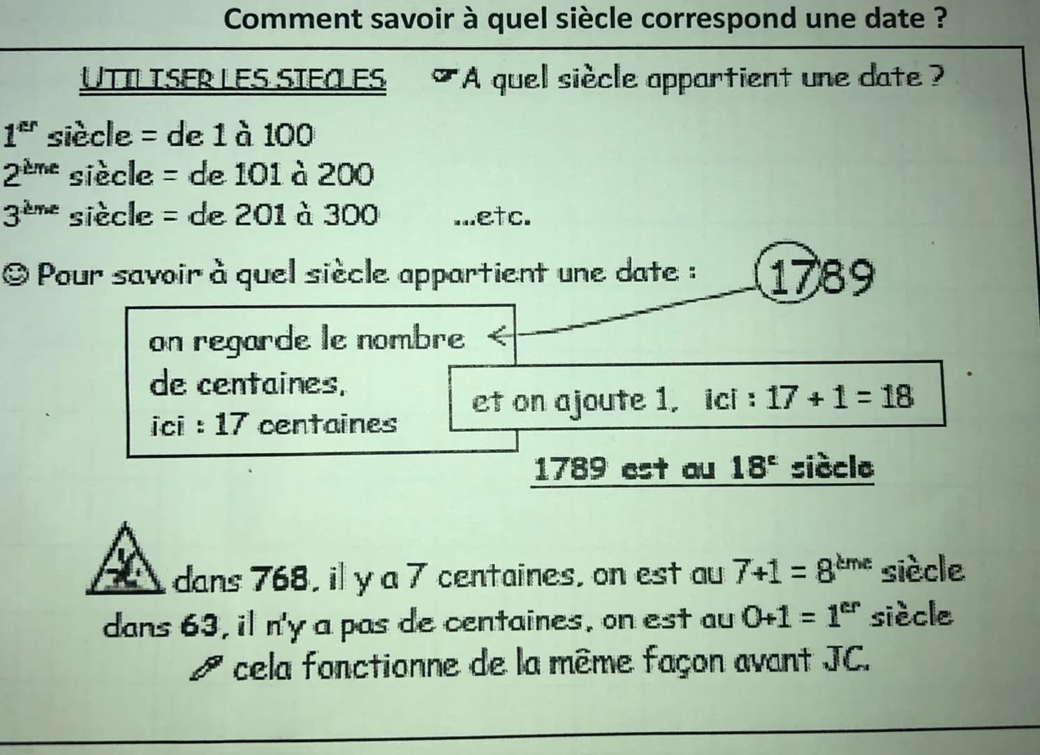 I
1
X
10
Un millénaire
Les chiffres romains et les chiffres arabes
||
III IV V VI VII VIII
IX
2 3 4 5 6 7 8 9
XI XII XX XXX
11 12 20 30
LXX 