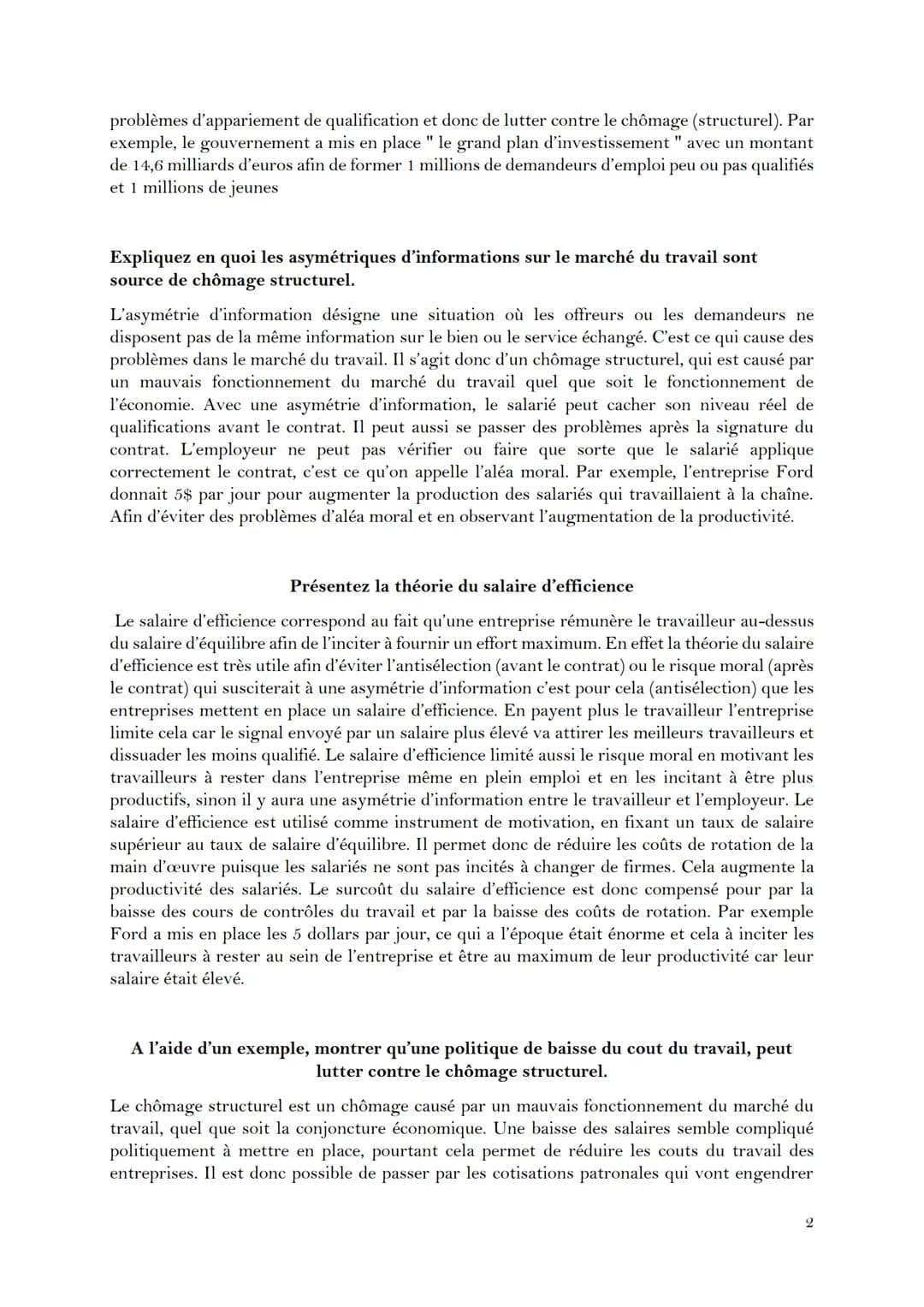 EC1- CHOMAGE
Montrer que les frontières entre emploi, chômage, activité sont de plus en plus
incertaines
Une personne en emploi est une pers