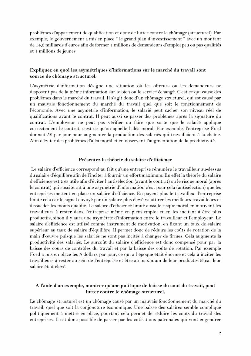 EC1- CHOMAGE
Montrer que les frontières entre emploi, chômage, activité sont de plus en plus
incertaines
Une personne en emploi est une pers