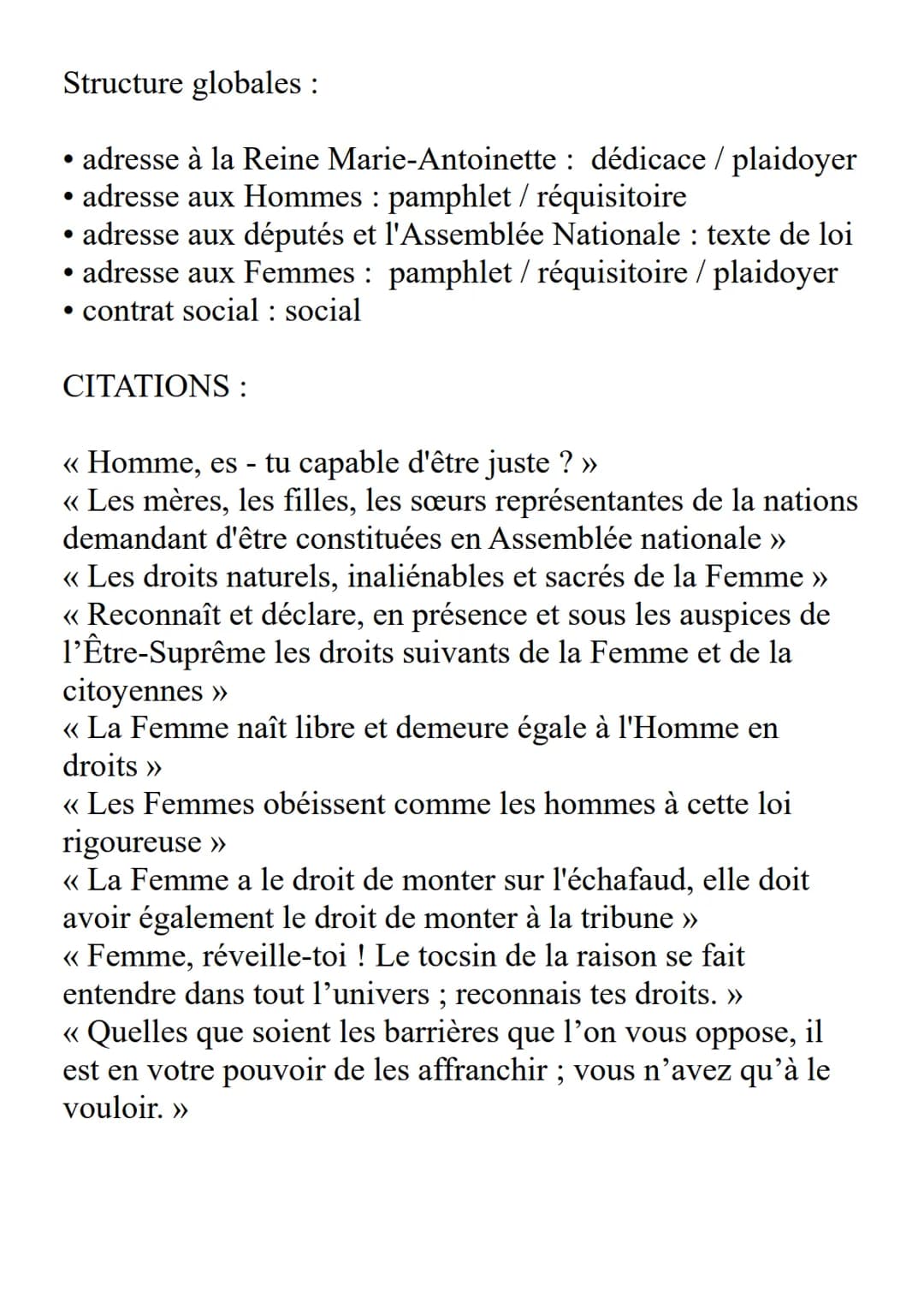 FICHE D'IDENTITÉ :
La Déclaration Des Droits De La Femme Et de
La Citoyennes
Olympes De Gouges
Titre : La Déclaration Des Droits De La Femme