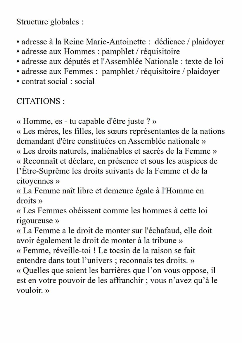 FICHE D'IDENTITÉ :
La Déclaration Des Droits De La Femme Et de
La Citoyennes
Olympes De Gouges
Titre : La Déclaration Des Droits De La Femme