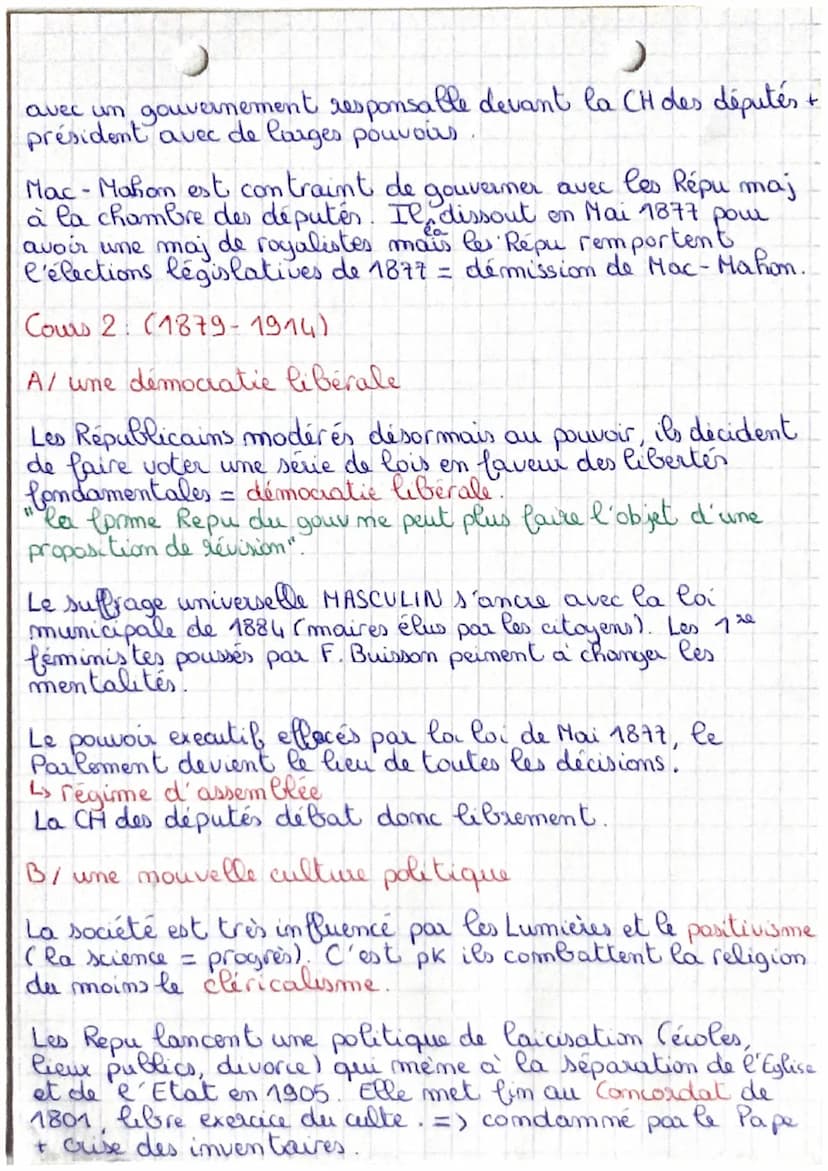 Histoire: III République )
e
Mayeur, La vie sous la III République 1870-1940.
Cours 1: (1870-1879)
A/ Ume république née de la guerre
Après 