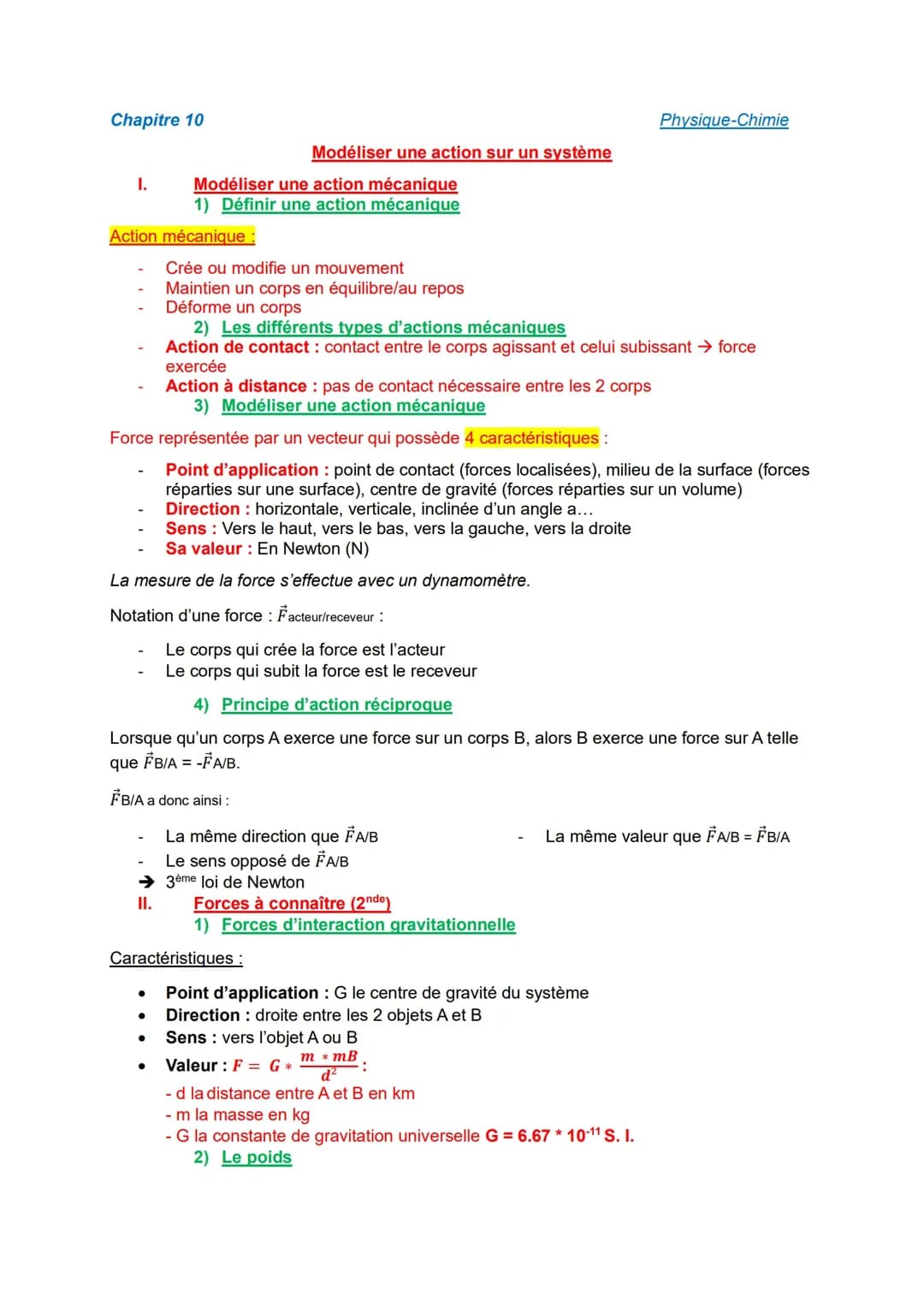 Modéliser une action sur un système