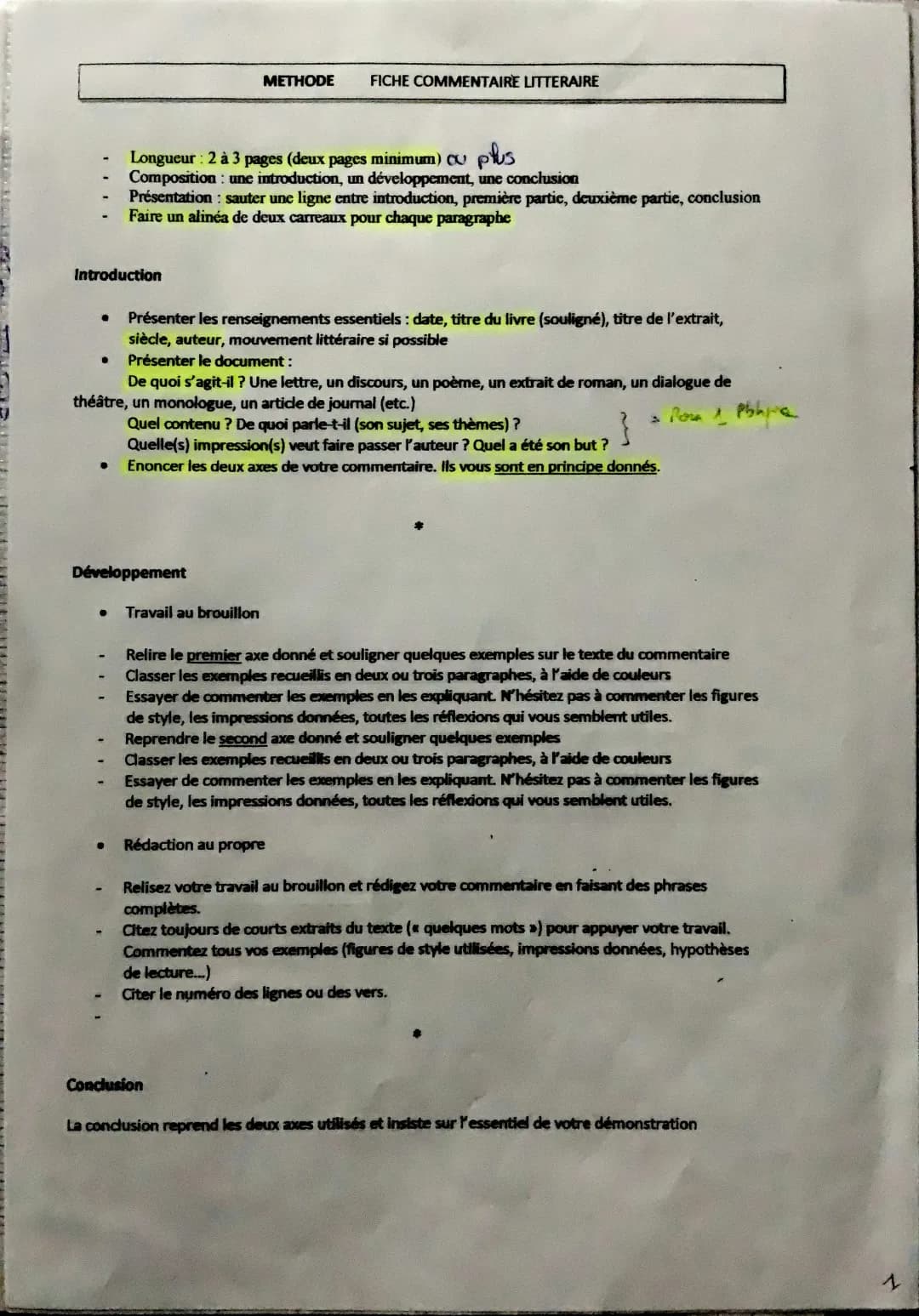 Exemple Commentaire Composé Corrigé et Méthode Commentaire Texte PDF