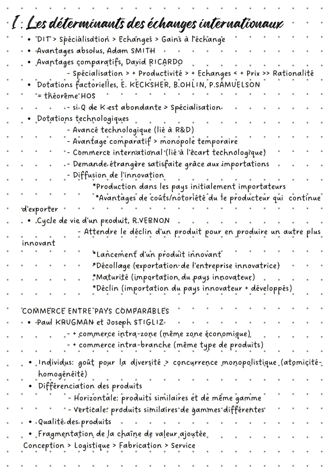 Les fondements de commerce
international et l'internationlisation
de la production
Definitions
• Commerce international: ensemble des flux m