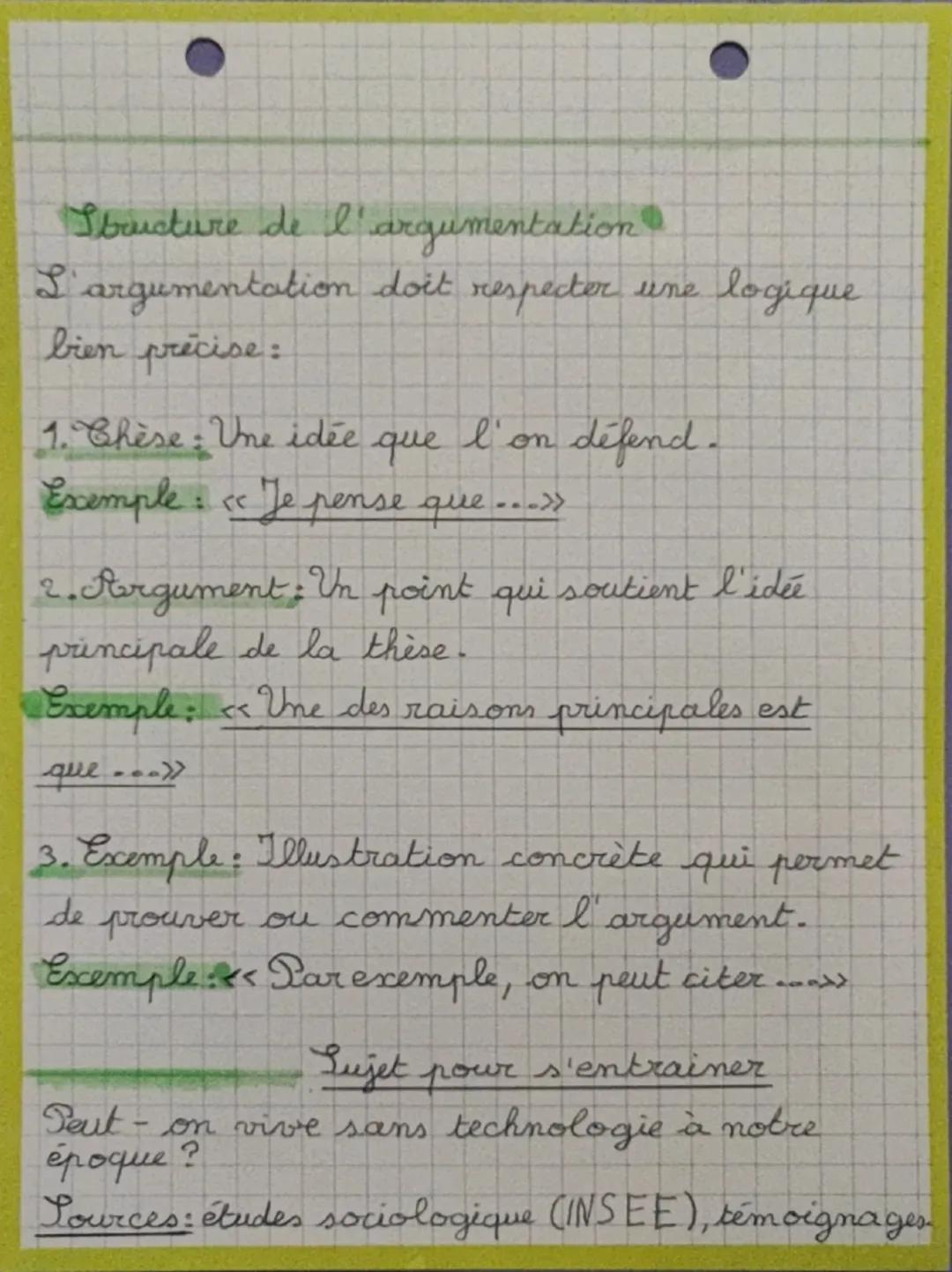 Français

L'argumentation

Definitions A

Pargumenter: défendre un avis, ou une
thèse (= idée) en présentant des arguments et en
justifiant 