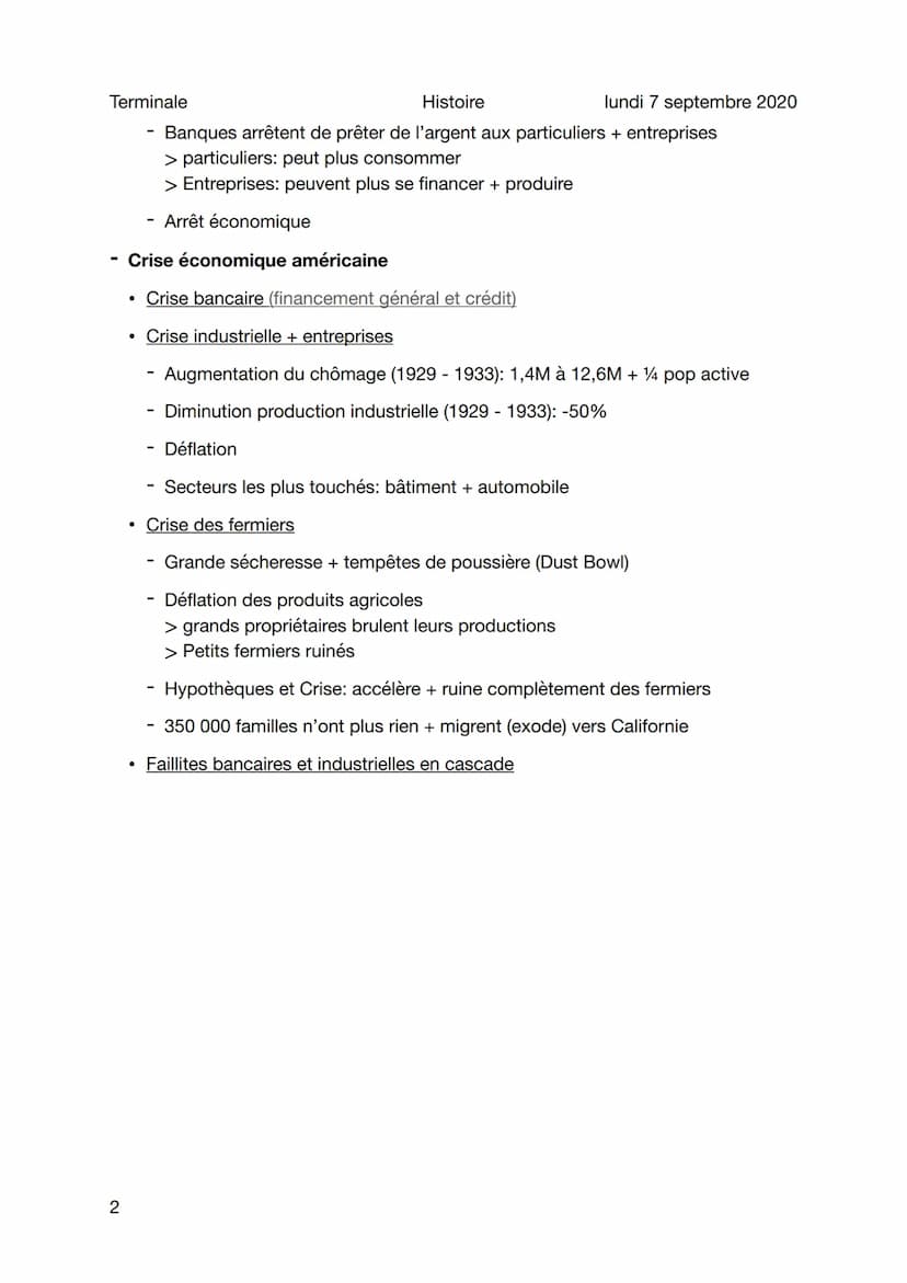 Terminale
Cours I - Crise économique Américaine de 1929
Sujet général
Crise boursière américaine
1
●
●
●
●
Histoire
lundi 7 septembre 2020
C