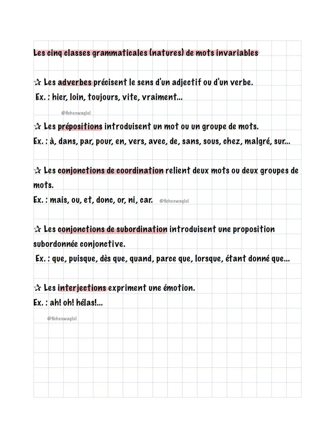 CLASSES
GRAMMATICALES
Les cinq classes grammaticales (natures) des mots variables
Les verbes expriment un état ou une action.
Ex.: sembler, 