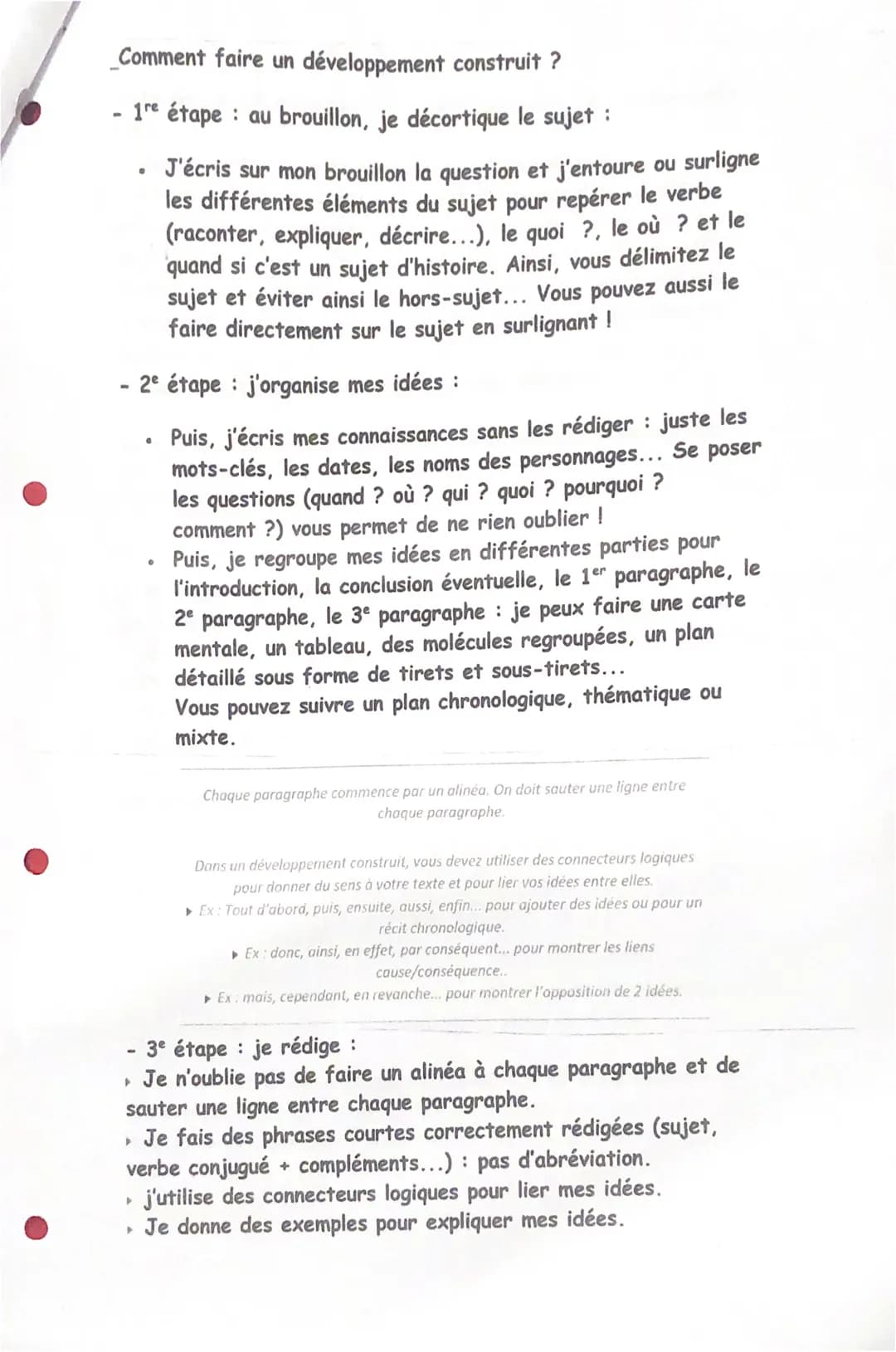 Qu'est-ce qu'un développement construit ?
Au brevet, vous devez faire un développement construit d'une vingtaine de ligne sur un
sujet soit 