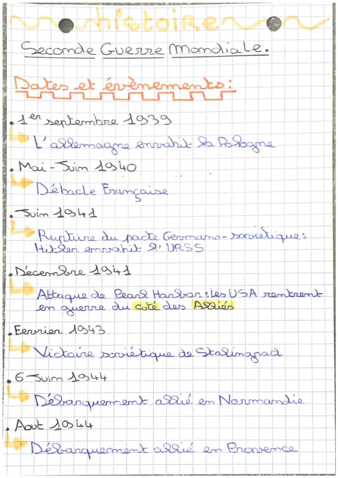• histoinen
Seconde Guerre mondiale.
Dates et événements:
en
• 1er septembre 1939
l'allemagne envahit la Pologne
Mai-Juin 1940
Débacle Franç
