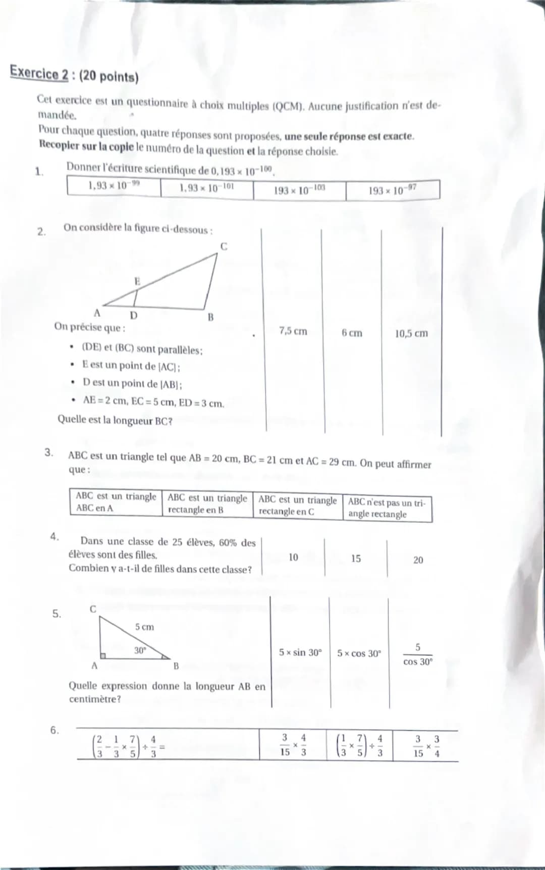 --- OCR Start ---
DIPLÔME NATIONAL DU BREVET
MATHÉMATIQUES
Série générale
Durée de l'épreuve: 2 h 00
100 points
Matériel autorisé
L'usage de