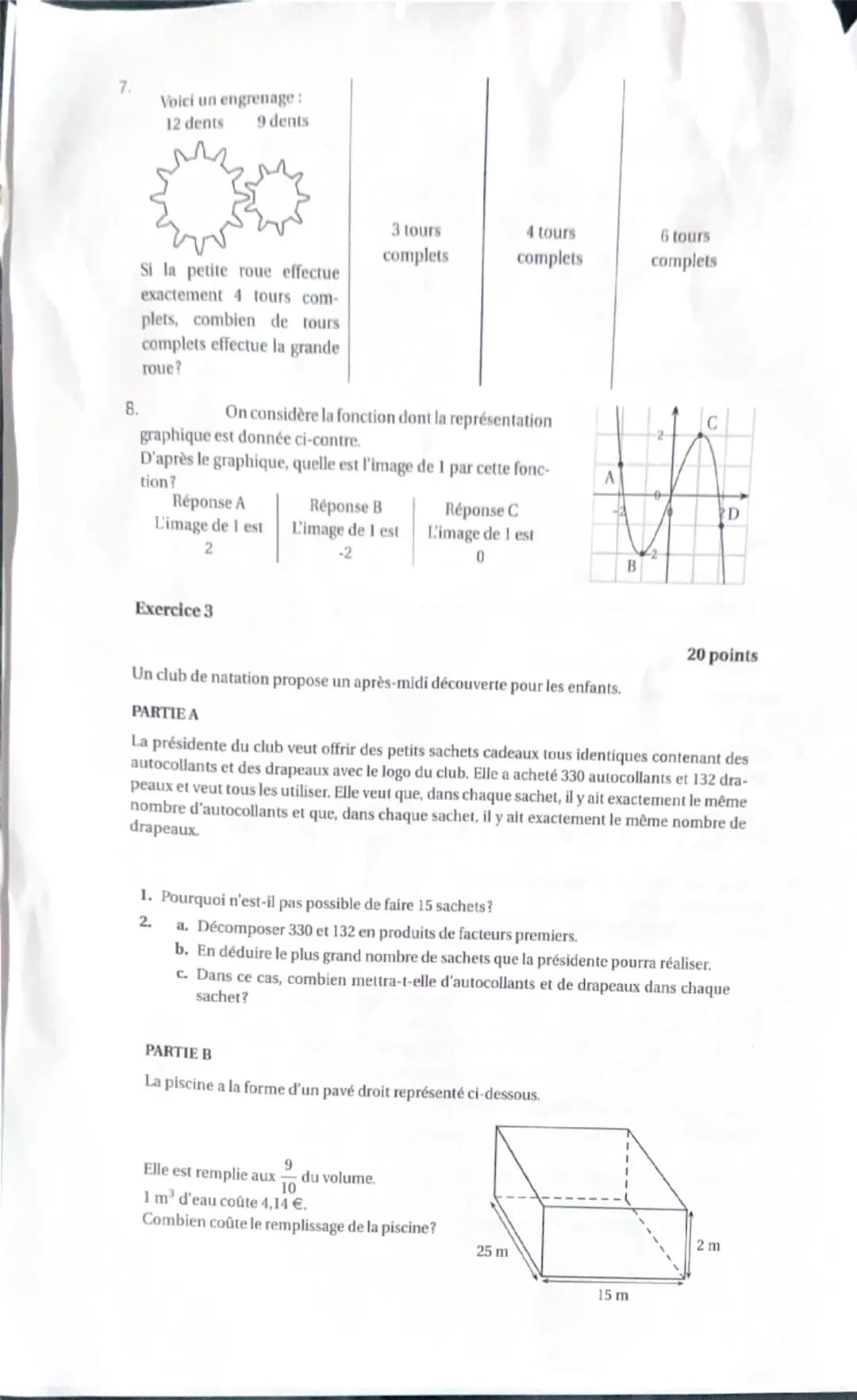 --- OCR Start ---
DIPLÔME NATIONAL DU BREVET
MATHÉMATIQUES
Série générale
Durée de l'épreuve: 2 h 00
100 points
Matériel autorisé
L'usage de