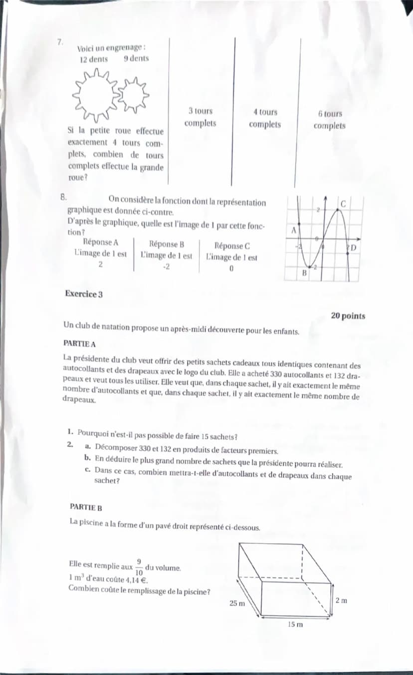 --- OCR Start ---
DIPLÔME NATIONAL DU BREVET
MATHÉMATIQUES
Série générale
Durée de l'épreuve: 2 h 00
100 points
Matériel autorisé
L'usage de