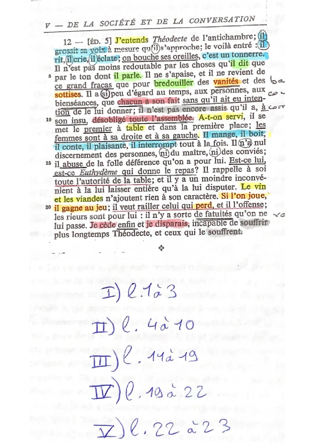 Français, Les caractères, Théodecte, La Bruyère 