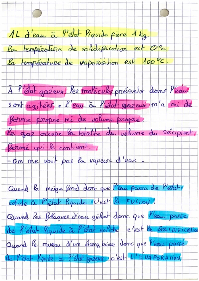 Revisions physique
Les graims de matière qui constituent la matière sont les
atomes.
Um assemblage d'atomes liés entre eux est ume moléculer