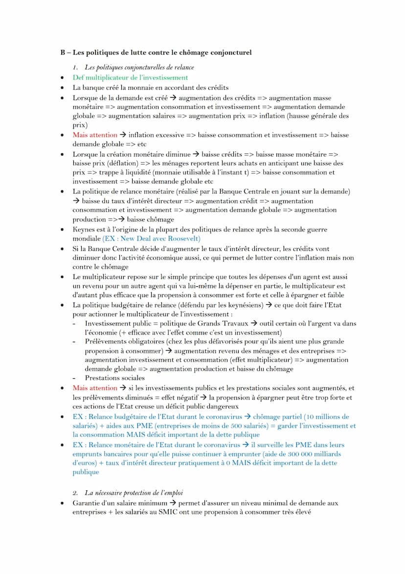 Introduction : définition et mesure du chômage
Def chômage /sous-emploi / halo du chômage
Travail peut ne pas être déclaré et rémunéré (EX: 