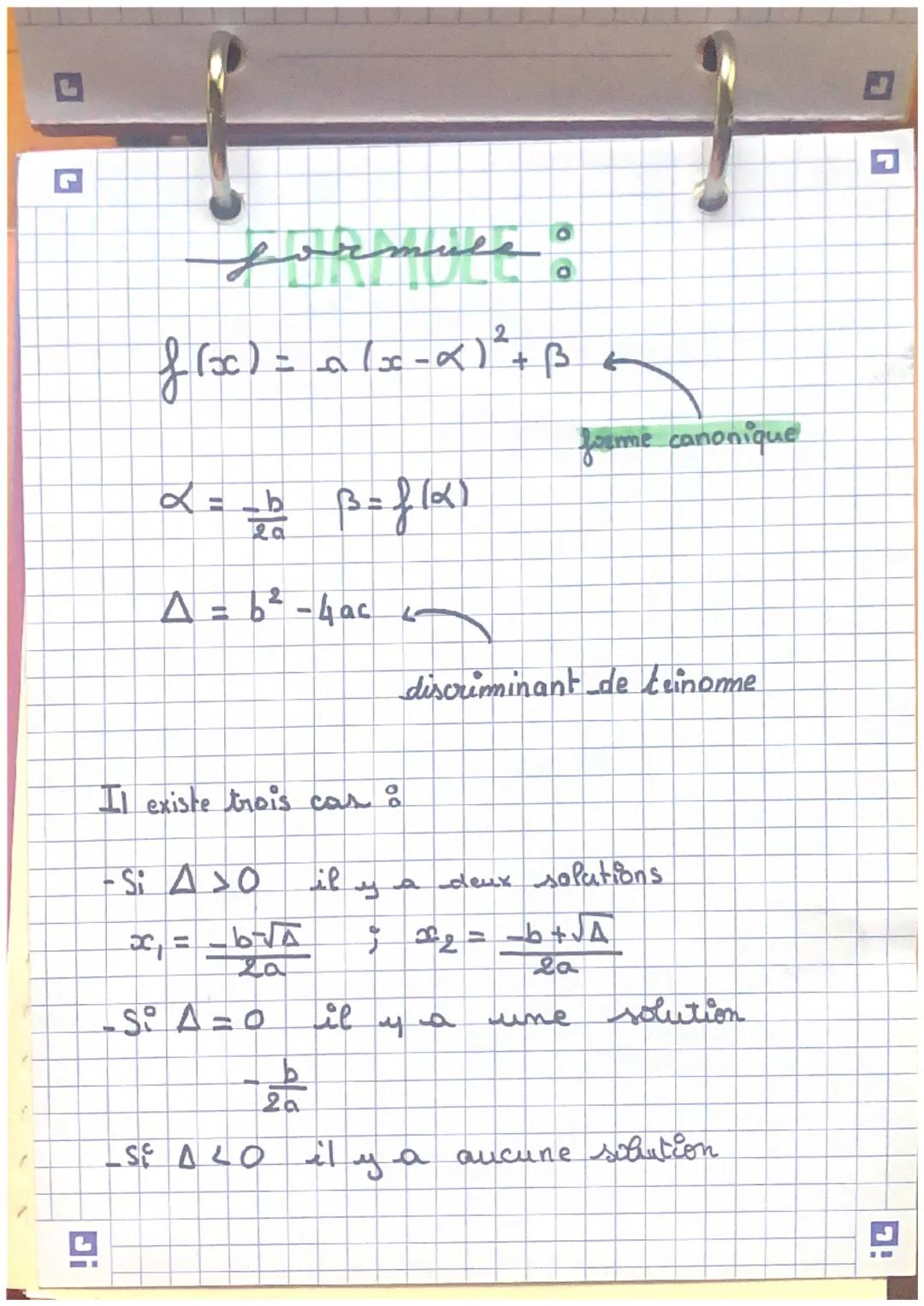 MATHEMATIQUES SPE

Second degré
Chap
1
DEFINITION: Une fonction polynéme
est definie: de la degré L
$f(x) = a x^2 + bx + c$
avec $a \neq 0$
