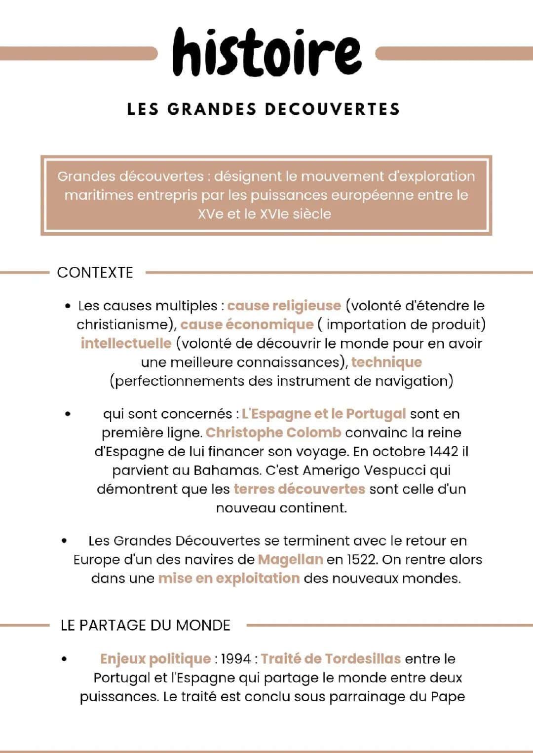 les grandes découvertes 