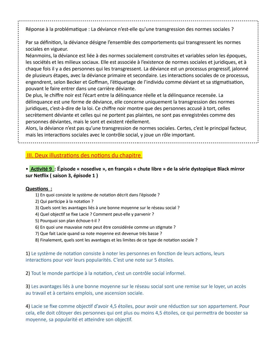 Chapitre 5 - Quels sont les processus sociaux qui contribuent à la déviance ?
Introduction : Découvrir les notions introductrices au chapitr