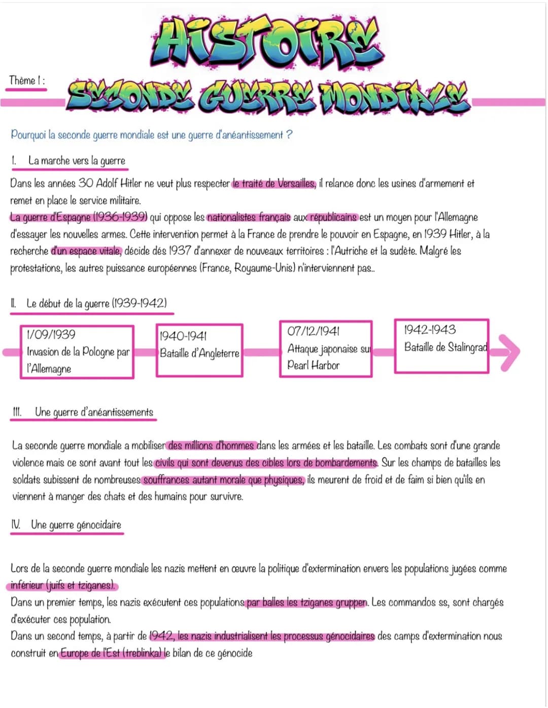 Thème I:
AUSTOTRY
EMMONDY GOURRY HODINY
Pourquoi la seconde guerre mondiale est une guerre d'anéantissement ?
1. La marche vers la guerre
Da