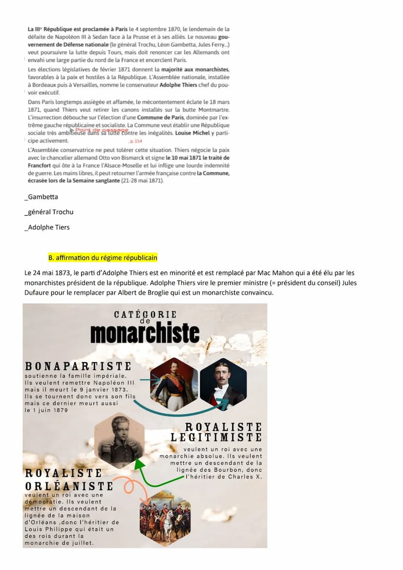LA TROISIÈME RÉPUBLIQUE AVANT 1914,
UN RÉGIME POLITIQUE ET UN EMPIRE COLONIAL
Introduction
Durant l'été 1870, la France est en guerre contre