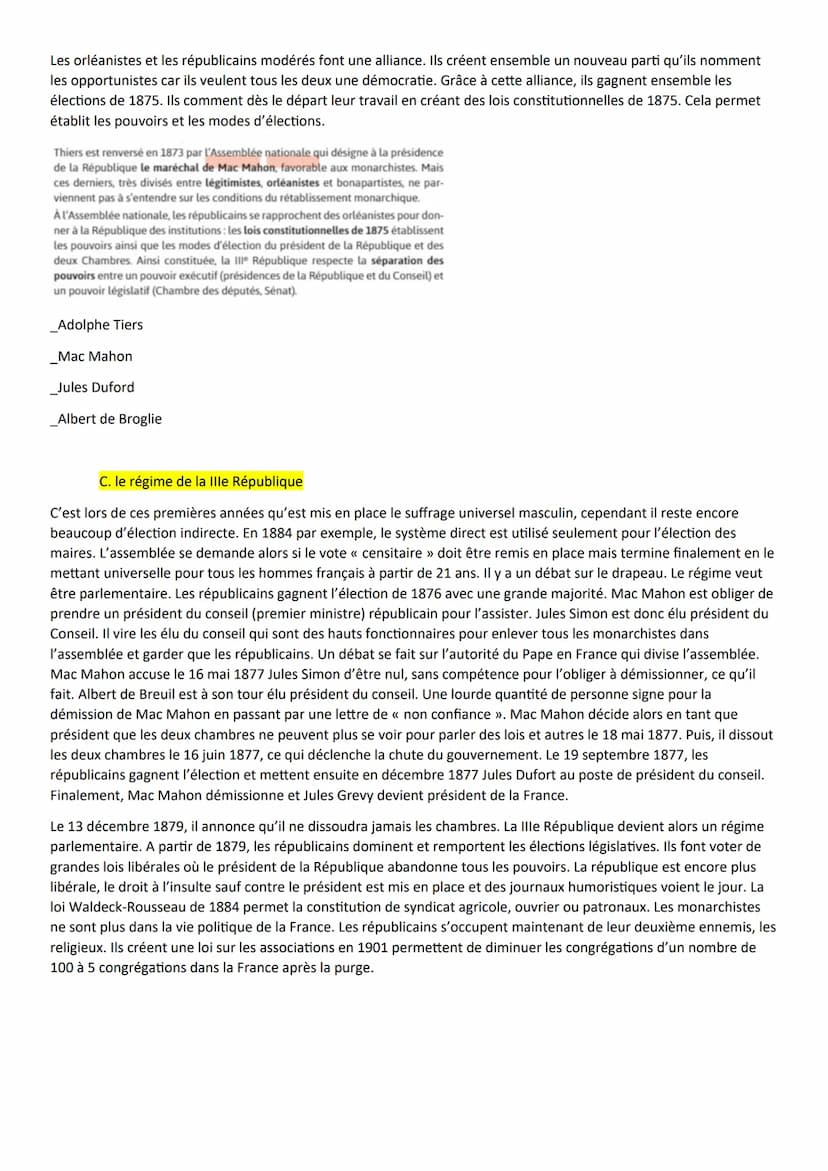 LA TROISIÈME RÉPUBLIQUE AVANT 1914,
UN RÉGIME POLITIQUE ET UN EMPIRE COLONIAL
Introduction
Durant l'été 1870, la France est en guerre contre