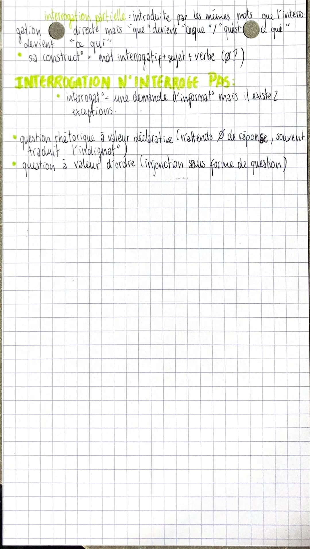 L'INTERROGATION
definition Ainterogation pose une question, demande sinformation.
Elle peut être DIRECTE (emploi d'une phrase interrogative
