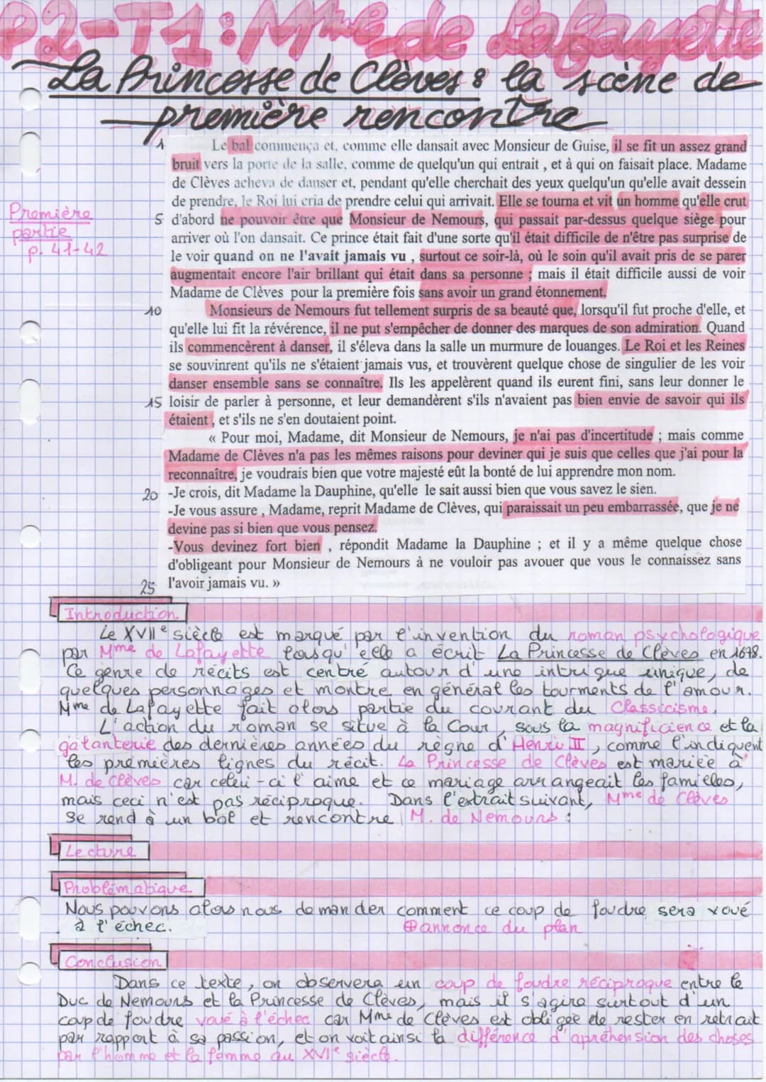 T1: Mede
Lafayetle
La Princesse de Clèves & la scène de
première rencontre
Le bal commença et, comme elle dansait avec Monsieur de Guise, il
