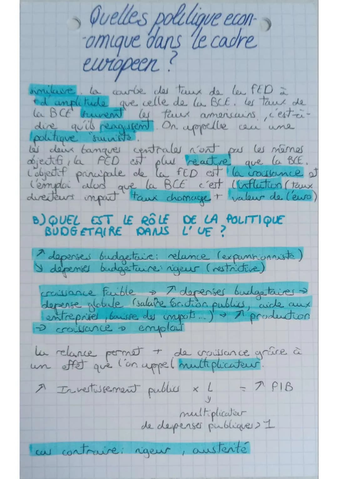 4
Quelles politique econo
mique dans le cadre
europeen?
A) Le processus d'integration europeène
Après la Seconde querre mondiale, le gouvene