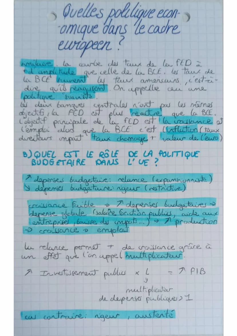4
Quelles politique econo
mique dans le cadre
europeen?
A) Le processus d'integration europeène
Après la Seconde querre mondiale, le gouvene