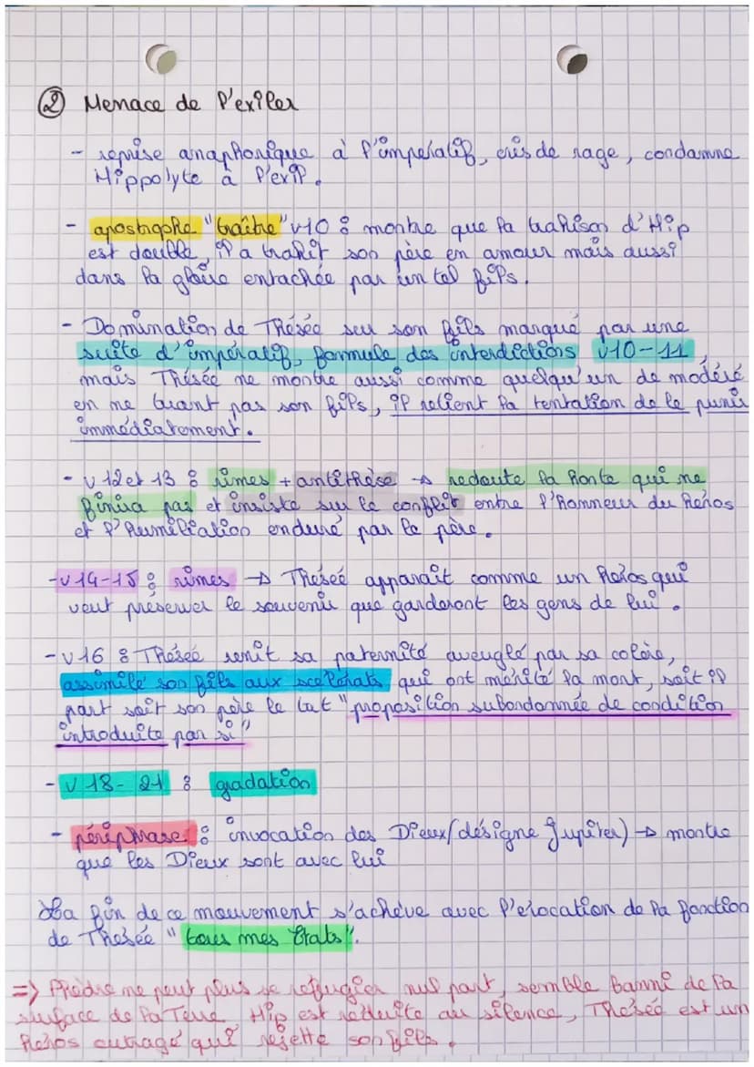 Texte 6
Phedre, Girade de Thésée
Racine (IV,2).
Amalyse linéaire :
obes accusations envers son
-
fils
- Pla 3 : 3 apos kropples insultants -