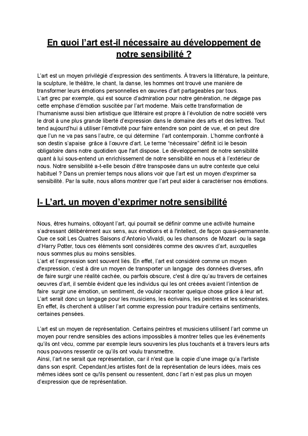 Pourquoi l'art est important pour la sensibilité et la vie quotidienne