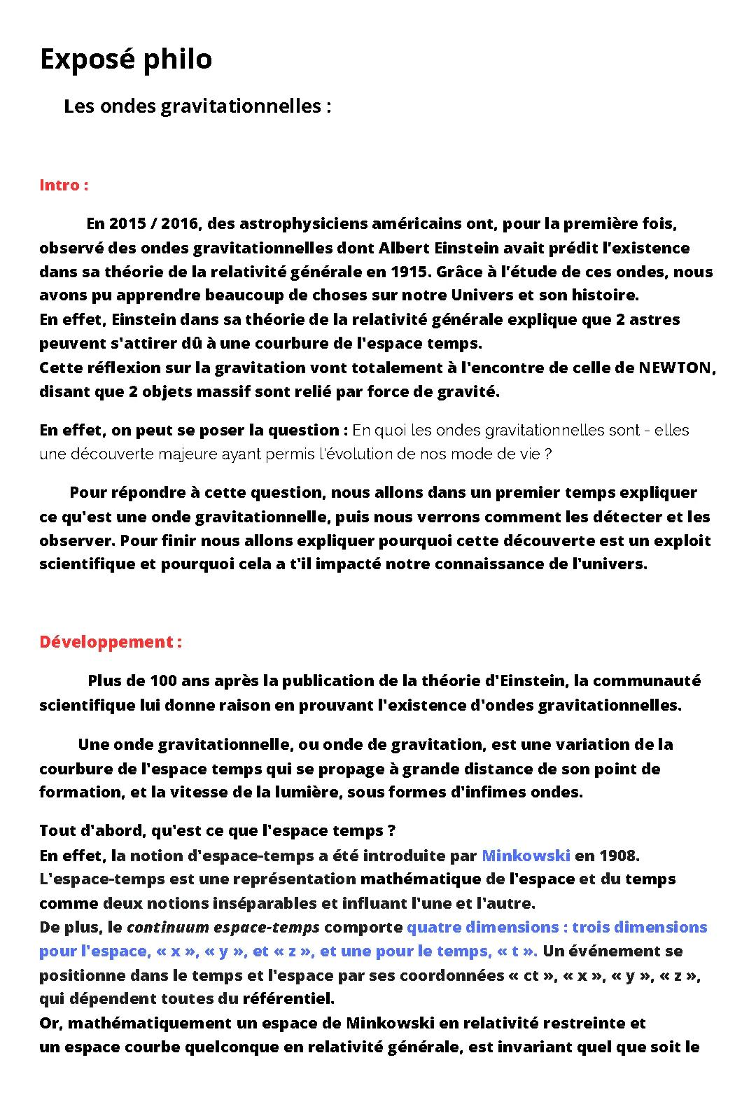 les ondes gravitationnelles 