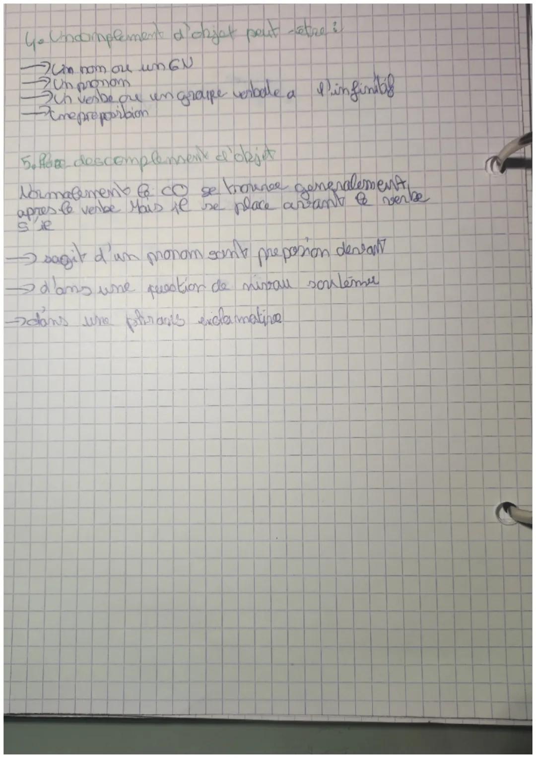 # Grançais les compléments d'dejels

1 ques-qu-un complement d'objet

→Jun complementa dojet ed un complement assensiel de
ngorbe lil ne peu