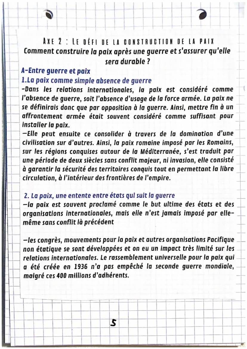 THEME 2:
AXE 1 LA DIMENSION POLITIQUE DE LA GUERRE
-Comment se transforme la manière de penser et de faire la
guerre ?
• A.Avant 1945: du no