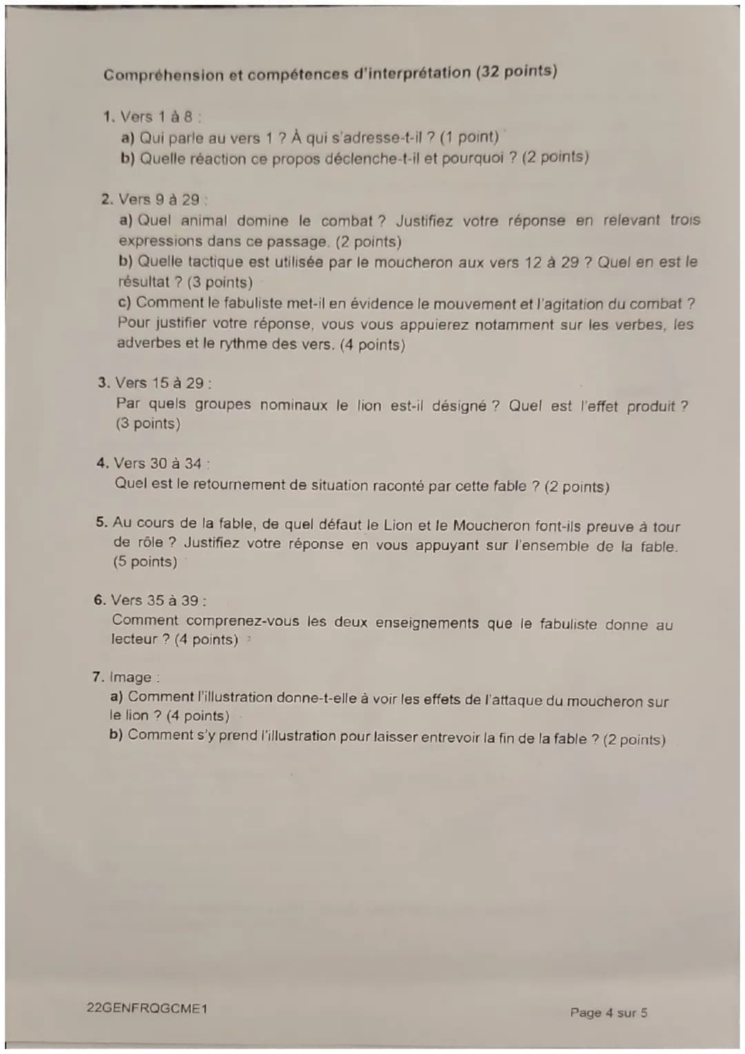DIPLÔME NATIONAL DU BREVET
SESSION 2022
FRANÇAIS
Grammaire et compétences linguistiques
Compréhension et compétences d'interprétation
Série 