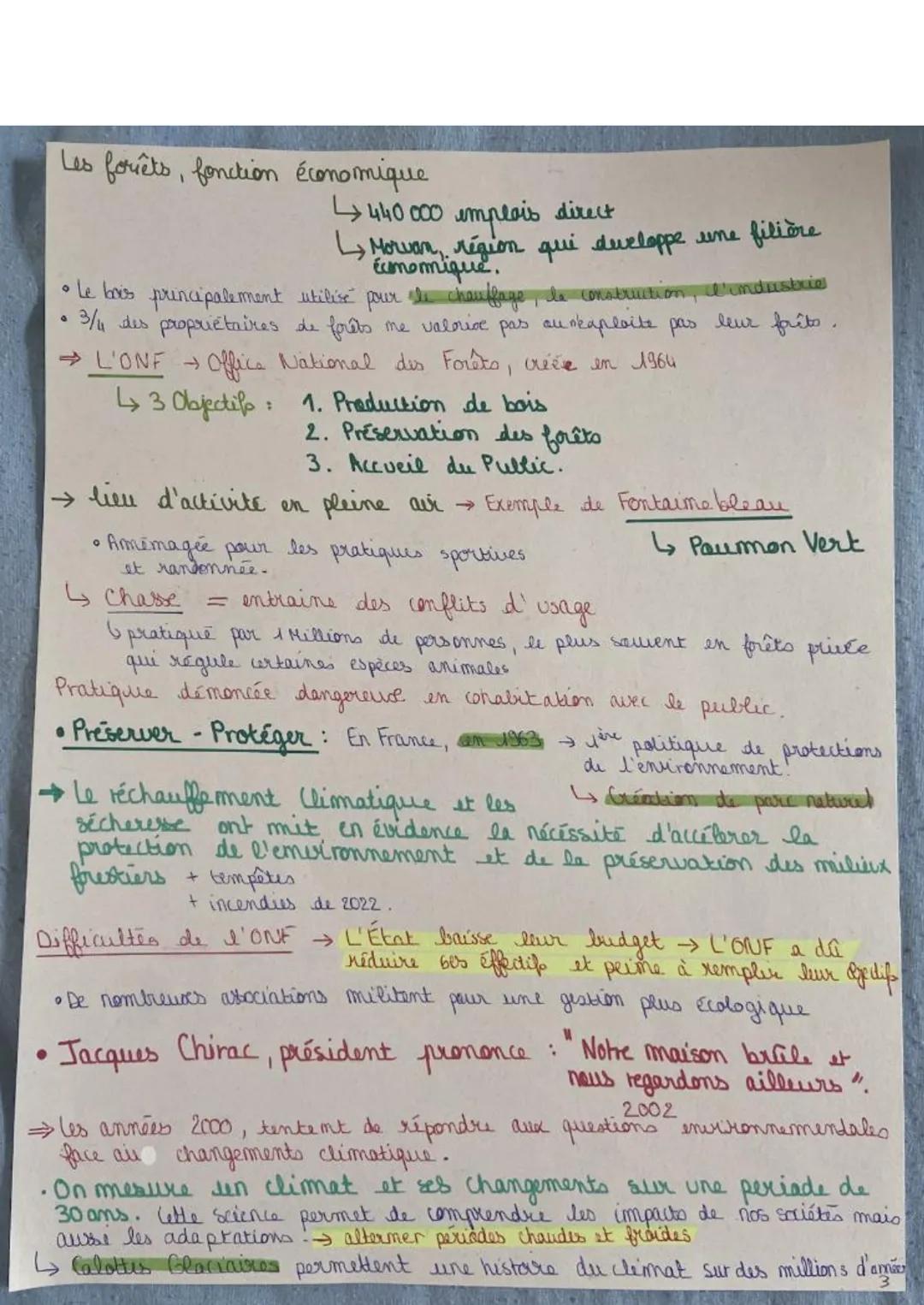 # L'Emvironnement

↳ 12 Décembre 2015 → La Cop 21 & conclut sur les Accords de Paris
qui prévoit de limiter l'augmentation de le
température