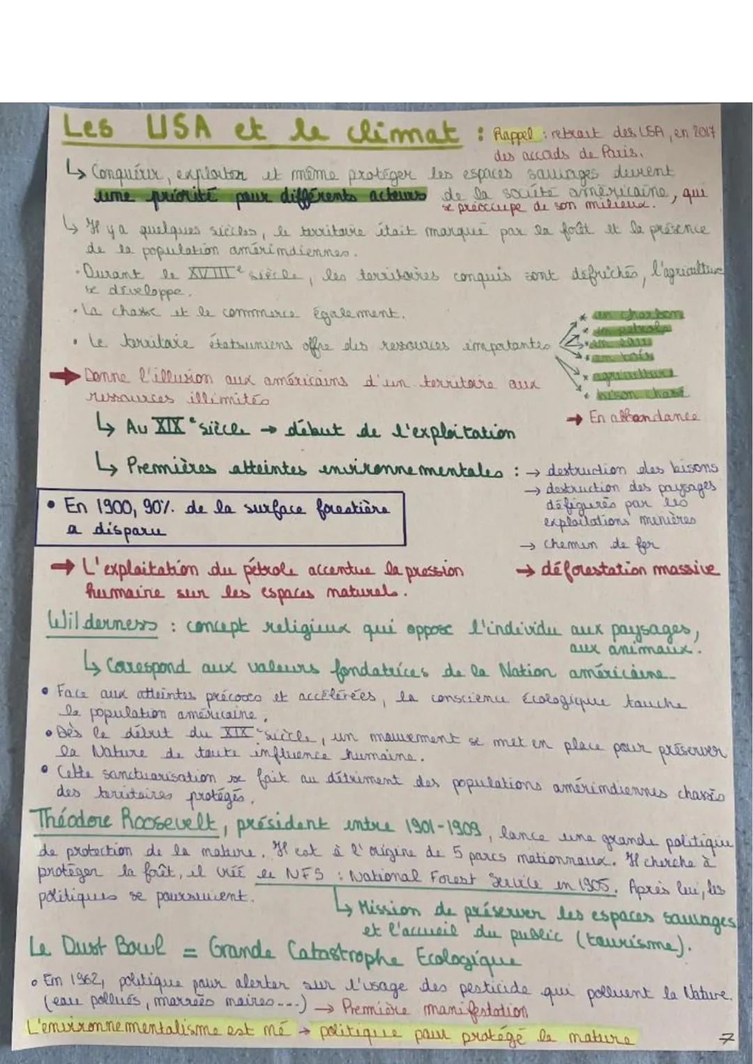# L'Emvironnement

↳ 12 Décembre 2015 → La Cop 21 & conclut sur les Accords de Paris
qui prévoit de limiter l'augmentation de le
température
