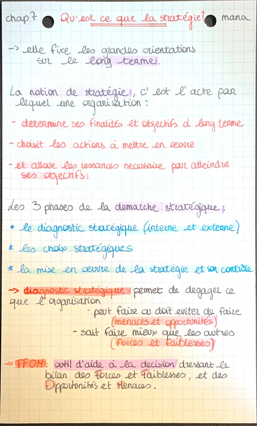 Comprendre la Stratégie: Management STMG, Démarche Stratégique et Diagnostics Internes/Externes