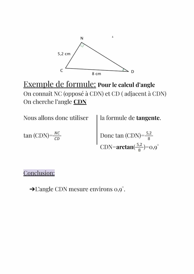 Fiche de révision maths
La trigonométrie du triangle rectangle
Théorème de pythagore:
Dans un triangle rectangle, le carré de l'hypoténuse e