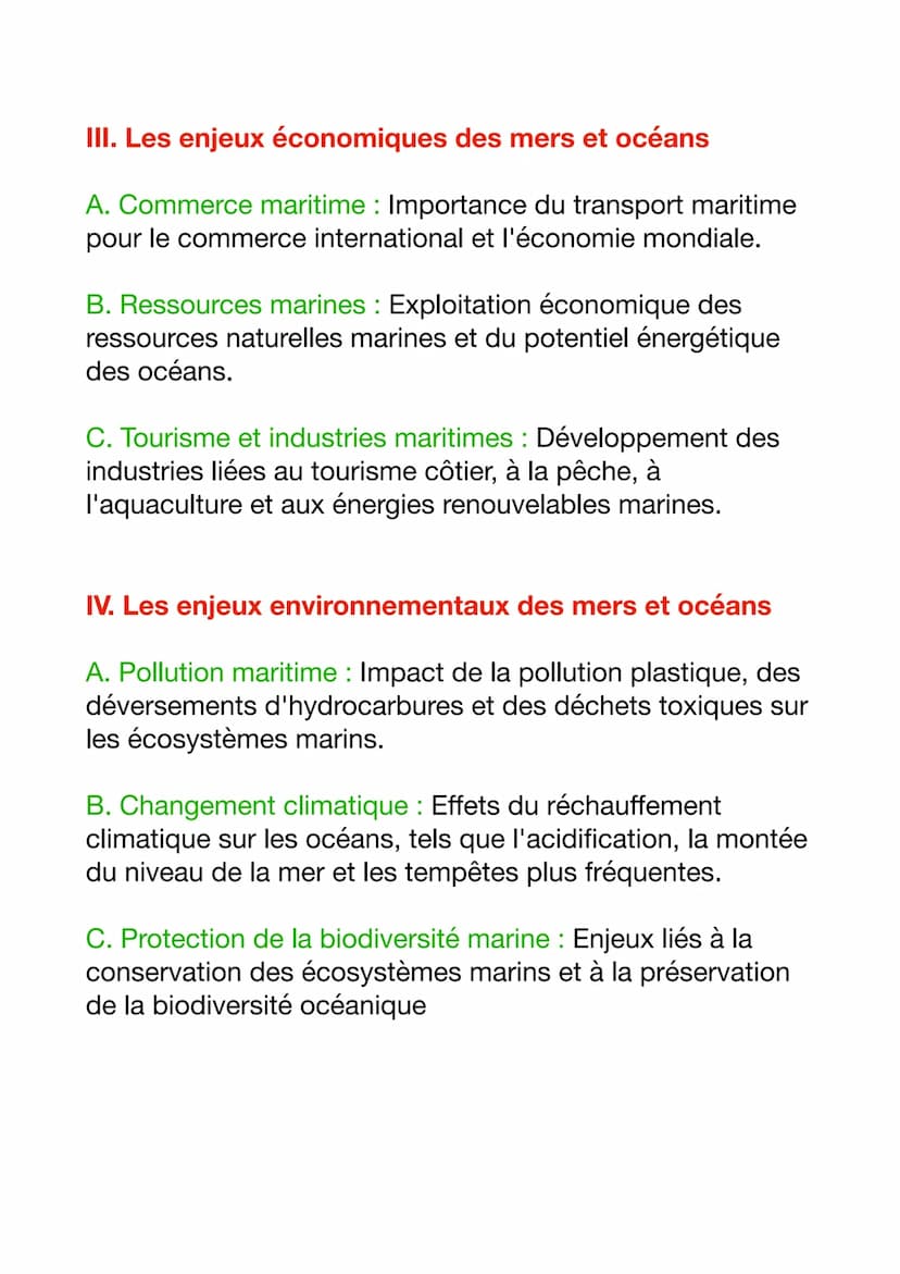 Sujet HGGSP Thème 1:
-
- Mers et océans, des espaces de l'exercice de la
puissance au XXIe siècle.
I. Les enjeux géopolitiques des mers et o