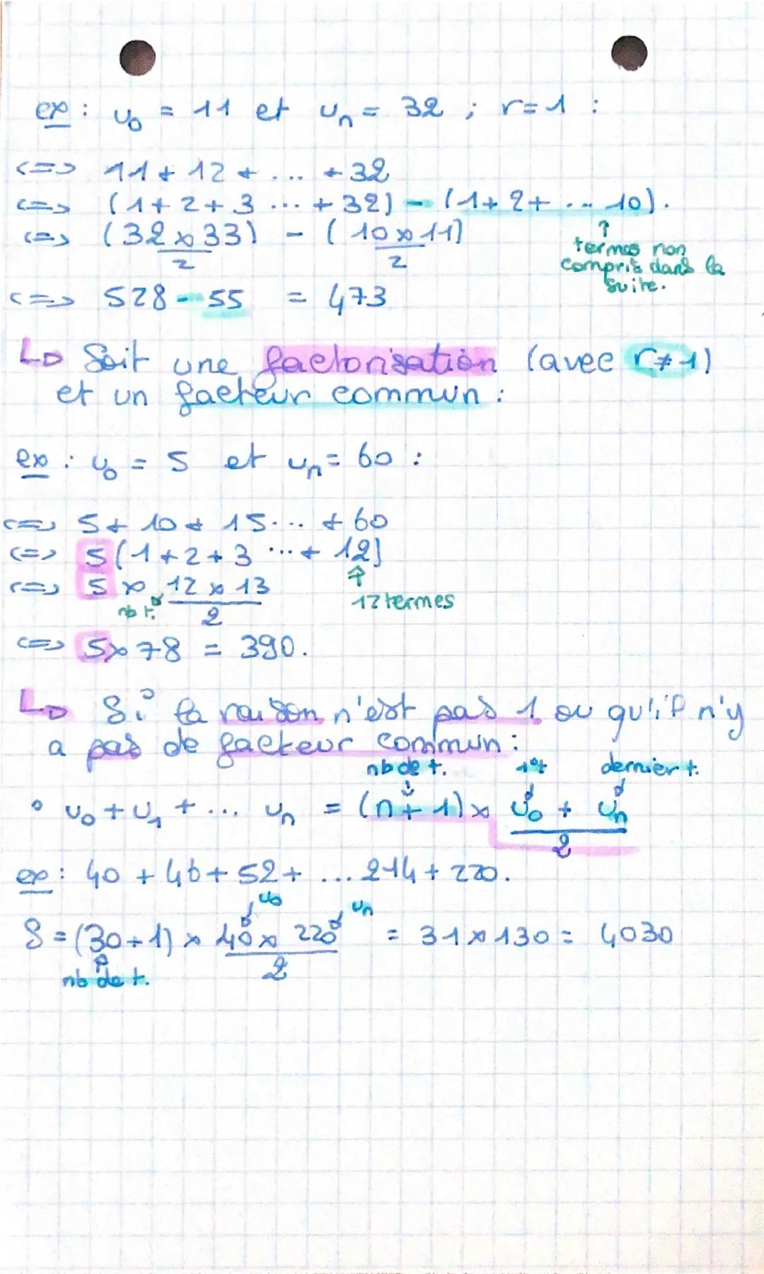 Suites arithmetiques et
Suites géométriques.
SUITES ARITHMETIQUES:
• recurrente: Un+1 =1+5
explicite: un = is + nr.
{. Si r> 0 alors la suit