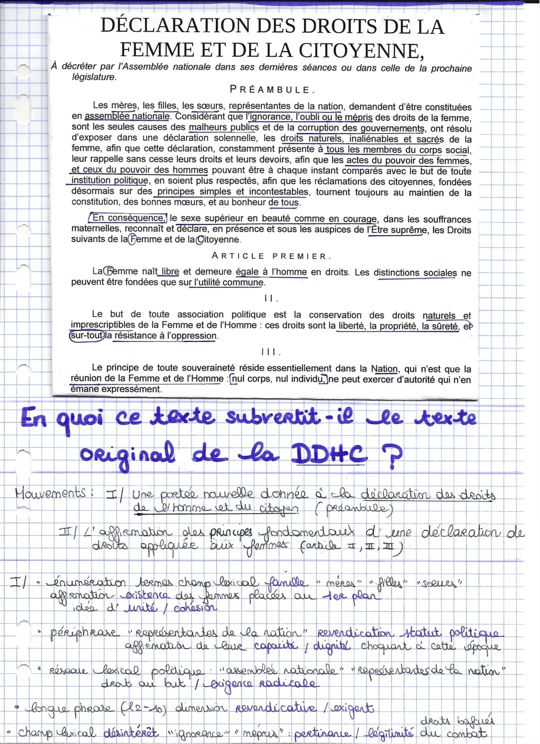 DÉCLARATION DES DROITS DE LA
FEMME ET DE LA CITOYENNE,
À décréter par l'Assemblée nationale dans ses dernières séances ou dans celle de la p