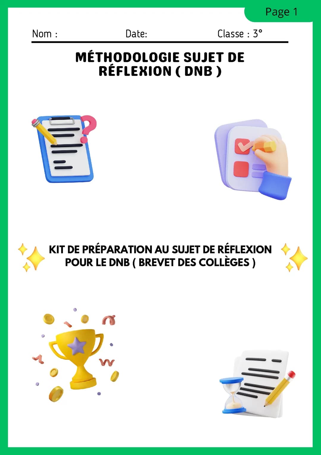 Kit pour préparer le sujet de Réflexion Brevet