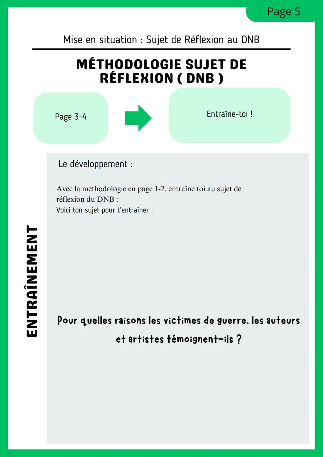 --- OCR Start ---
Nom
Date:
Page 1
Classe: 3°
MÉTHODOLOGIE SUJET DE
RÉFLEXION (DNB)
KIT DE PRÉPARATION AU SUJET DE RÉFLEXION
POUR LE DNB (BR