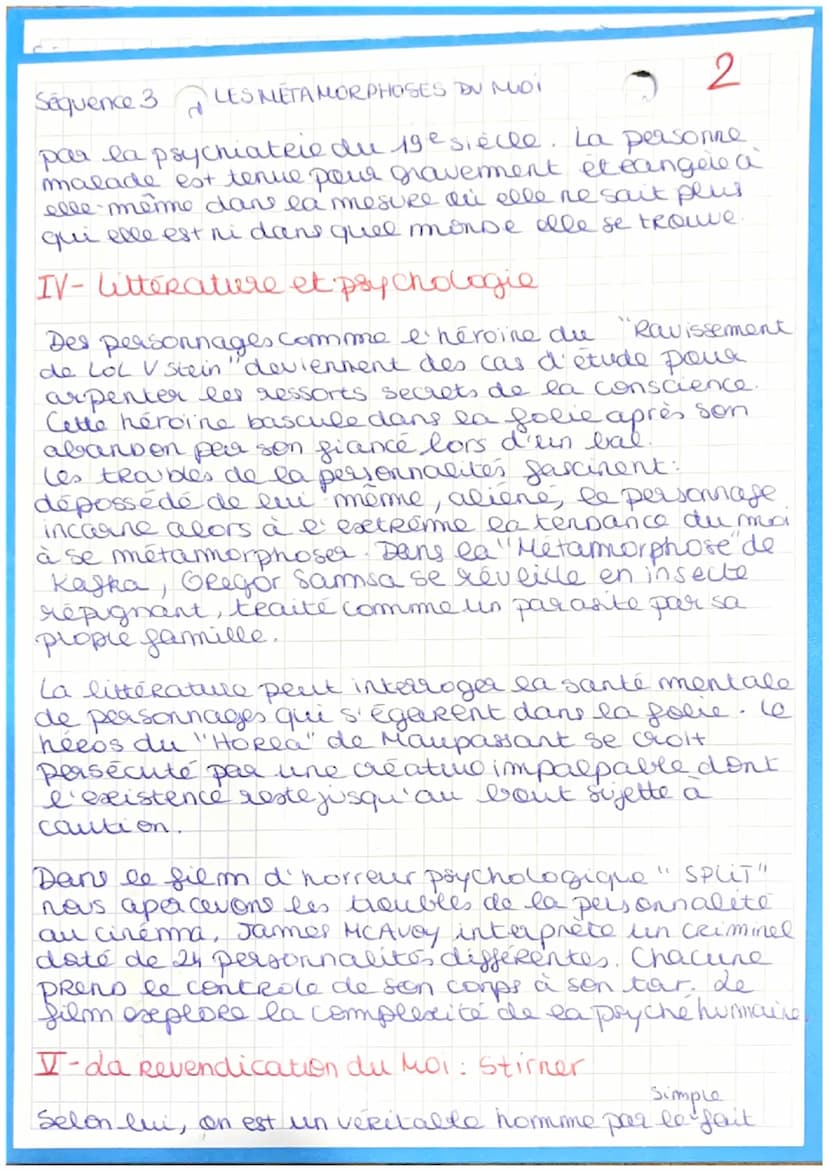 Séquence 3
LES METAMORPHOSES DU MOI
Introduction:
1
Au 16° siècle, avec les Essais, Montaigne interroge le
"je" face à la complexité du mond