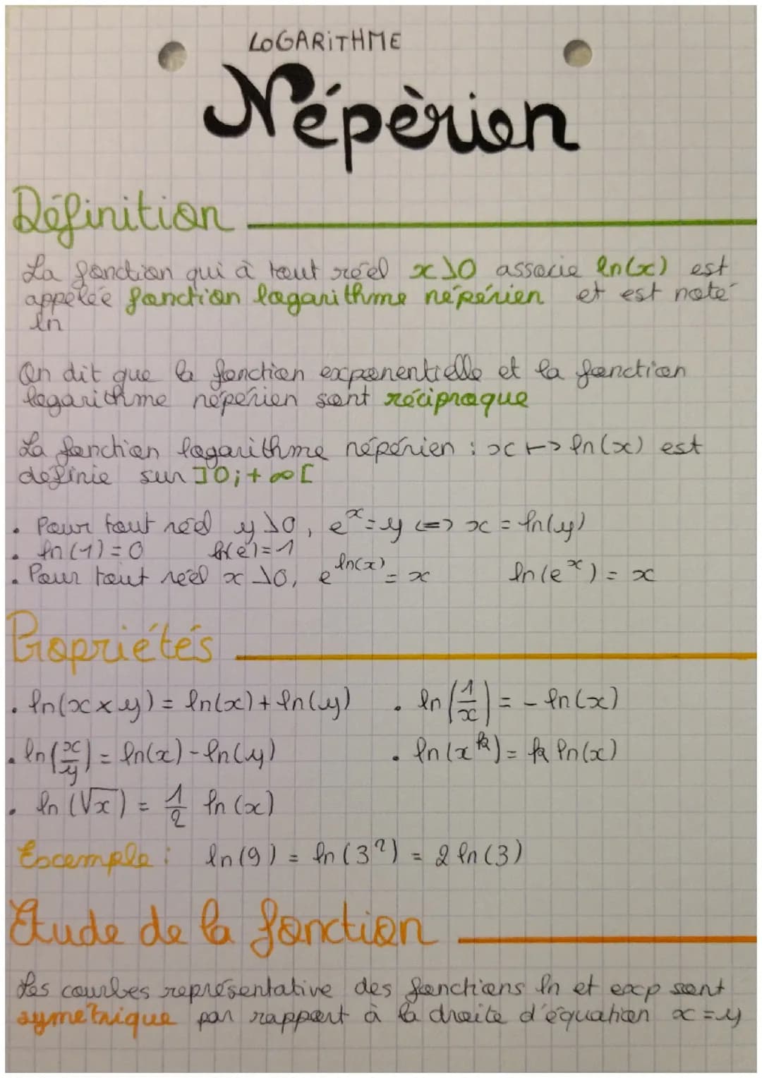 Logarithme Népérien 